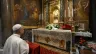 Pope Leo XIV prays in front of the famous icon at the Shrine of the Mother of Good Counsel in Genazzano, Italy, on Saturday, May 10, 2025. / Credit: Vatican Media